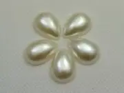 100 Ivory Tear Drop Half Pearl Bead 13X18mm FlatBack Cabochon Scrapbook Craft