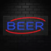 Beer Sign for Business Displays | LED Flex Neon | 32"W x 13"H x 1"D