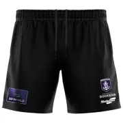 Fremantle Dockers 2025 AFL SEKEM Mens Fleece Travel Shorts | Black by Sporting H