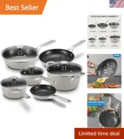10-Piece Nonstick Induction Cookware Set - Dishwasher & Oven Safe, All Stovetops