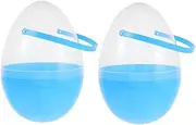 HOLIDYOYO 2 PC Eggs Clear Eggs Empty Egg Capsules Basket Fillers Egg-Shaped Container Plastic Egg-Shaped Buckets Party Favors Decorative Eggs Egg Pp Sky-Blue