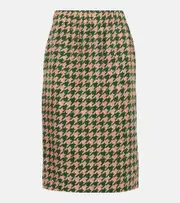[Dries Van Noten] Dries Van Noten Houndstooth pencil skirt AU 10 green