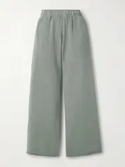 [SLVRLAKE] SLVRLAKE - Cotton-jersey Wide-leg Track Pants - Light green - small small Green