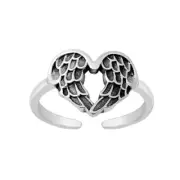 Angel wing sterling silver toe ring