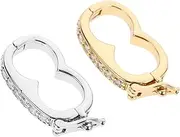 Hohopeti 2pcs Pearl Necklace Shortener Clasp Jewelry Charm DIY Buckle Bracelet Clasp