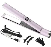 Hair Straightener Professional Salon Purple 2 in 1 Hair Straighter and Curler Wand With Detachable Power Cord Hair Styling Tools