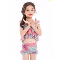 在飛比找ETMall東森購物網優惠-韓國可愛裙式公主比基尼兒童泳衣