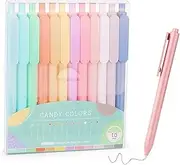 WY WENYUAN 12-Pcs Ballpoint Pens, Comfortable Writing, Pastel Retractable Pretty Journaling, Black Ink Medium Point 1.0 mm Gift, Cute Office Supplies for Women