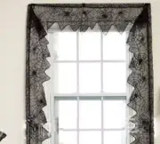 Cloth Banner Halloween Decor Props Black Lace Spider Web 240"x11"