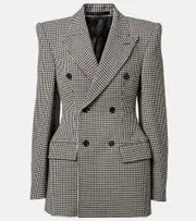 [Balenciaga] Balenciaga Houndstooth wool blazer AU 16 black