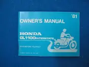 Honda 1981 GL1100 GOLD WING New Old Stock Factory Owners Manual T110