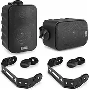 2 BG030 100.040 2 Way Black Waterproof Swimming Pool Boat Hotel Restaurant Pub Speaker 25 Watt Rms 60 Watt Max with Bass Reflex (Pair)