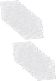 STOBOK 2sets DIY Cross-Stitch Mesh Canvas Square Plastic Canvas Sheets Mesh Embroidery Acryllic Yarn Craft Project Accessory 30pcs*2