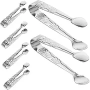 6pcs Sugar Tongs Mini Serving Tongs for Appetizers Desserts Ice Cubes for Tea Parties and Coffee Bars Versatile Kitchen Utensils