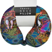 ABORIGINAL TRAVEL NECK PILLOW - JUSTIN BUTLER - AUSTRALIA, INDIGENOUS, GIFT