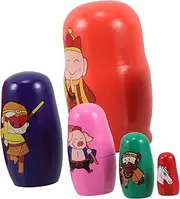 WHAMVOX Nesting Dolls Set Russian Wooden Matryoshka Toys Wukong Tangseng for Kids Learning Present