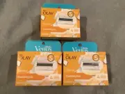 3 Boxes Gillette Venus w/ Olay Coconut Comfortglide Razor Refill Cartridges 12