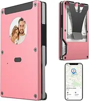 [FxindX] E-Ink Air Wallet Slim Wallet with Built-in Airtag Chip, with E-Ink Text/DIY Image, RFID Blocking Credit Card