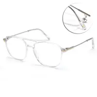在飛比找Yahoo奇摩購物中心優惠-TOM FORD 雙槓飛行款 光學眼鏡/透明 銀色#TF58