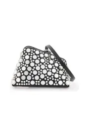 The Attico Mini Midnight Clutch With Mirrored Studs