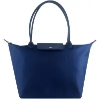 在飛比找Yahoo奇摩購物中心優惠-Longchamp 厚質尼龍長帶水餃包(藍色/大)