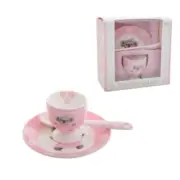 Pink Baby Koala Egg Cup& Dish& Spoon Set Baby Shower / Newborn Baby Boy Gift
