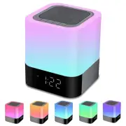 Bluetooth Speaker Night Lights, Bluetooth Alarm Clock for Kids MP3 Player, To...