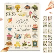 2025 Bucket List Calendar,2025 Calendar Monthly Planner Wall,2025 Planning Wall Calendar,monthly Bucket List Calendar,wall Calendar for Organizing,calendar and To Do List for Wall,Thick Paper (1pcs)