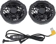 Starrypxl 2PCS Cooling Jacket Fans 5V 0.6A Cable USB Powered Brushless Motor Fan for Air Conditioning Clothes Vest Workwear