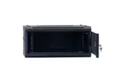 LDR Assembled 4U Hinged Wall Mount Cabinet 600mm x 550mm Glass Door - Black (WB-DS65040NB)