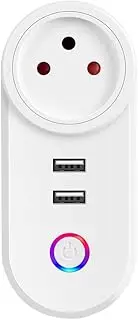 Aswalling Israel Plug Tuya Smart Home 16A WiFi Smart Plug Power Socket USB Charge Outlet Timing Voice Control for
