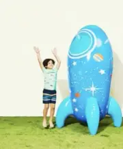 Inflatable Rocket Water Sprinkler Family Outdoor Splash Play Kids Toys Pool