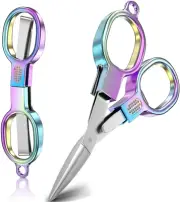 2PCS Folding Scissors, Stainless Steel Safety Portable Mini Travel Small Scissor