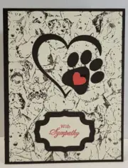 Handcrafted Greeting Card -Dog Sympathy - With Sympathy - Sorry for your loss