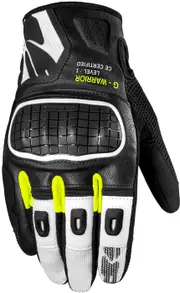 Spidi G-Warrior, gloves , color: Black/White/Neon-Yellow , size: L