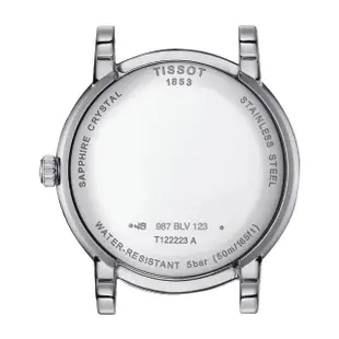 【TISSOT 天梭 官方授權】CARSON 月相羅馬石英腕錶 母親節 禮物(T1222231103300)