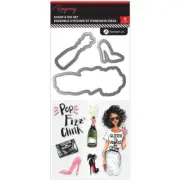 Hampton Art RONGRONG Stamp & Die Set - POP FIZZ - 9 pcs