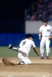 Graig Nettles New York Yankees falls to the ground making a throw- 1976 Photo