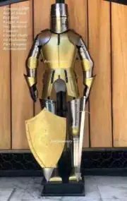 Wearable Antique Suit Of Armor Knight Full Body Armour Crusader Costume Larp