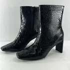 Seven Dials Women's Nicole Black Croc Ankle Boots size 7.5 | Fast Shipping |