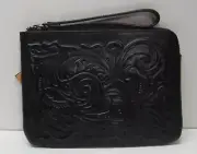 Patricia Nash Cassini Tooled Wristlet Black New with Tags