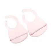 2pc My Pure Silicone Baby/Toddler Feeding Bibs Catcher Set - Blush 4M+
