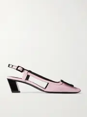[Roger Vivier] Roger Vivier - Belle Vivier 45 Two-tone Patent-leather Slingback Pumps - Baby pink - IT39 IT 39 Pink