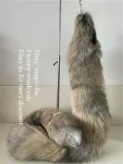 wholesale 28"/39"/47" Real Golden Island Fox Fur Tail Keychain Adult Games Toys