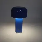 (Blue)LED Desk Lamp Mushroom Design USB Charging 3 Color Temperature Touch GE
