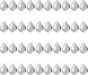 uxcell Fishing Lure Blades, 40 Pack 0.7" x 0.6" Fishing Spinner Baits Willowleaf Lure Spinner Lure Making Part with Plastic Storage Box for Bait Fishing Accessories, Silver Tone