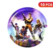 Battle Royale Theme 7 inch 17cm Plates 10PK - Kids Birthday Party Tableware