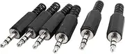 uxcell 6 Pcs Black 3.5mm Male Plug Adapter Stereo Audio Connector, Solder Type DIY Audio Cable Connector Headphone Jack Replacement Repair for Microphone Speaker Headset Earphone Cable