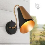 LNC Modern 11 in. 1-Light Black Dusk to Dawn Outdoor Hardwired Wall Lantern with