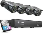 ZOSI 4K Security PoE Camera System with Audio AI Detection Smart Light Alarm 2TB